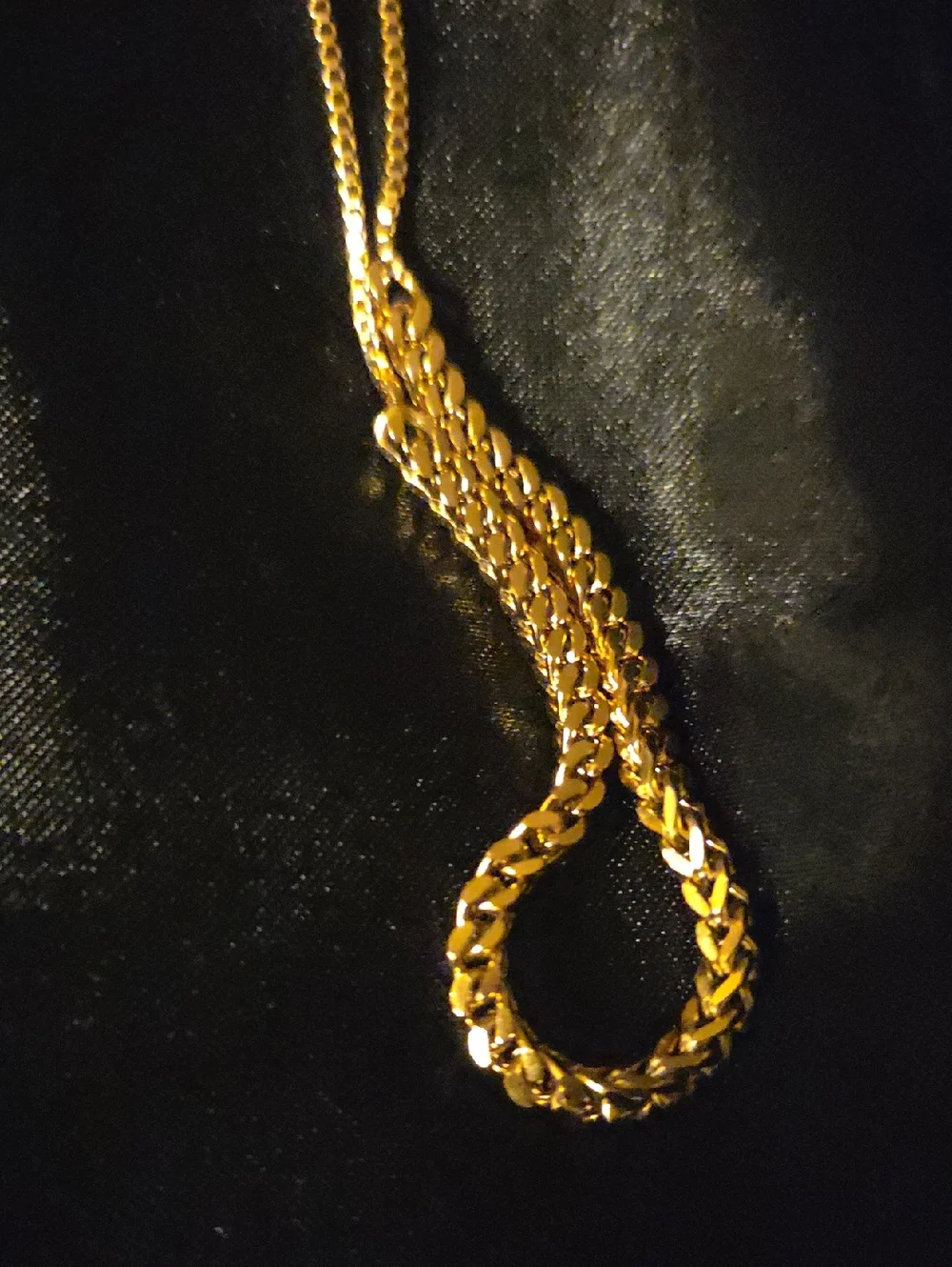 Gold Tone Cuban Link Chain Adjustable Bracelet